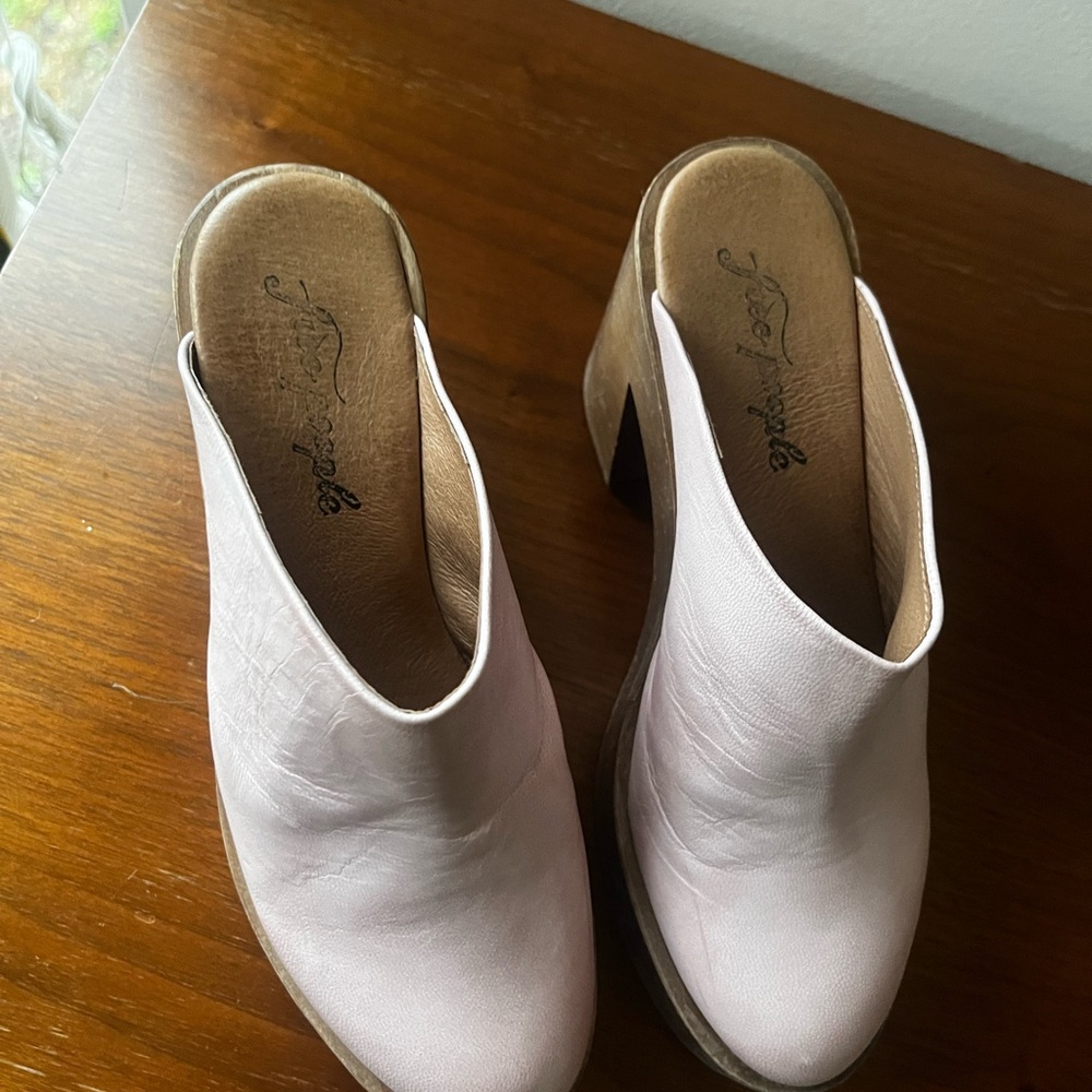 Free People Rose Suki Leather Platform Clog Mules 37 - Picture 4 of 7